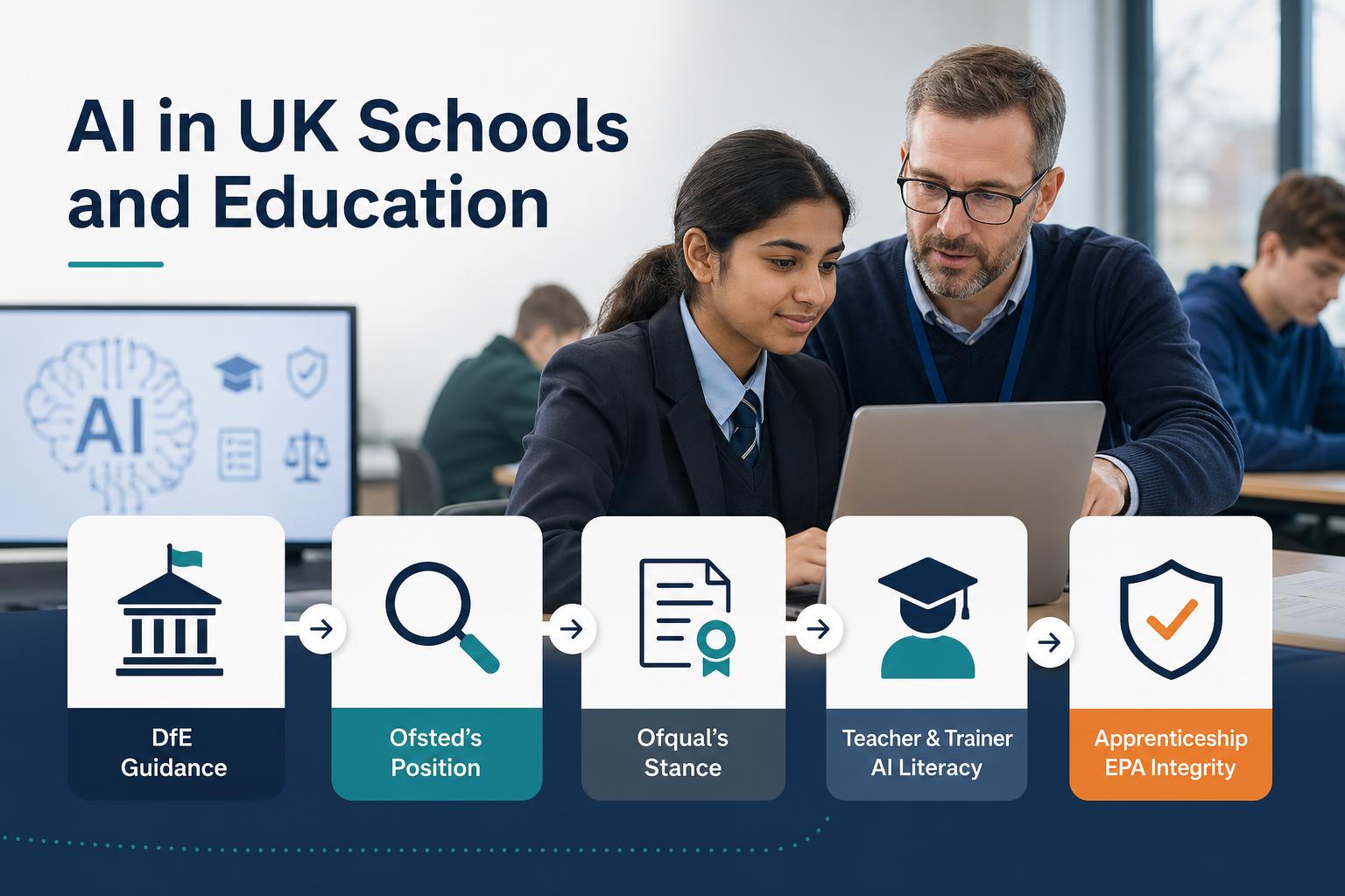 AI in UK Schools and Education: DfE Guidance, Ofsted's Position, and What It Means for Training hero image