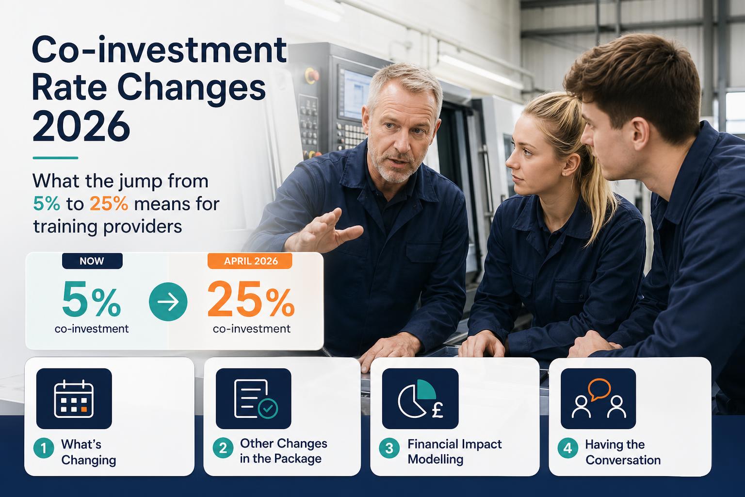 Co-investment Rate Changes 2026: What the Jump from 5% to 25% Means for Training Providers hero image