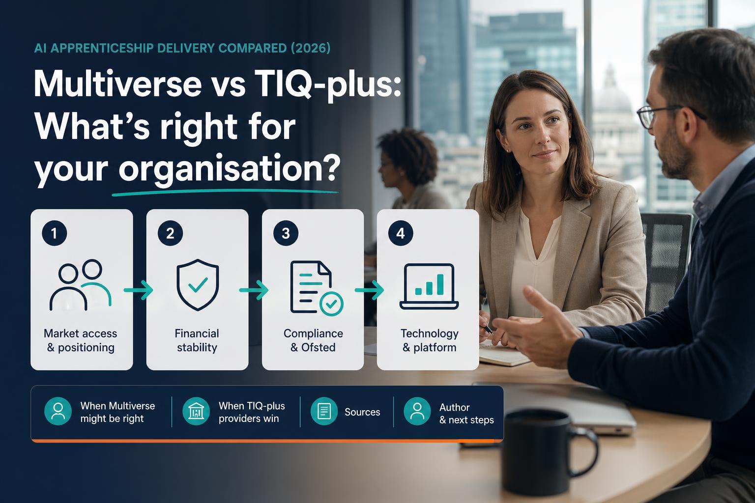 Multiverse vs TIQ-plus: AI apprenticeship delivery compared (2026) hero image