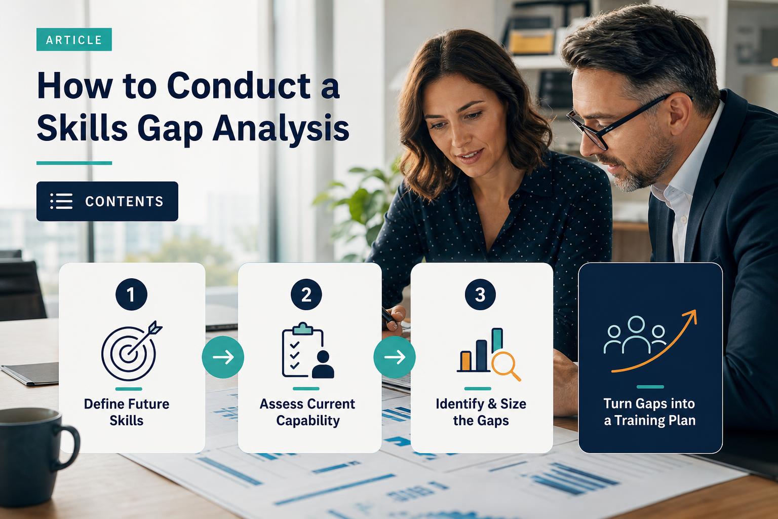 How to conduct a skills gap analysis: the step-by-step guide for US L&D teams hero image